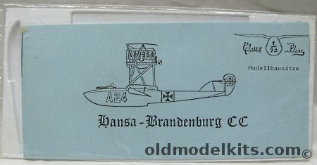 Classic Plane 1/72 Hansa-Brandenburg CC Flying Boat - Bagged plastic model kit